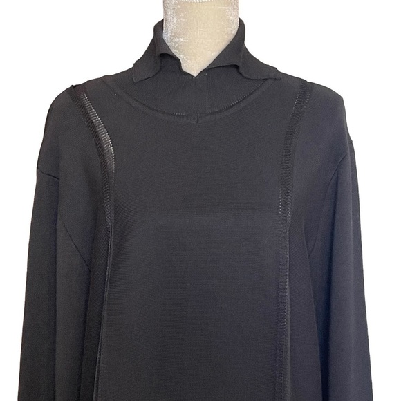 Gliv Made in Italy Merino Wool Black Sweater Tunic Top Women’s Size L - Picture 2 of 11